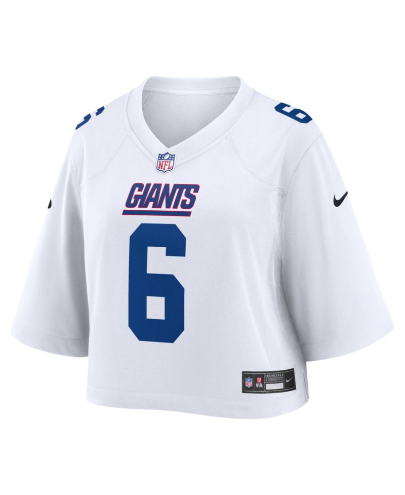 Women's Jaxson Dart White New York Giants Cropped Fashion Game Jersey