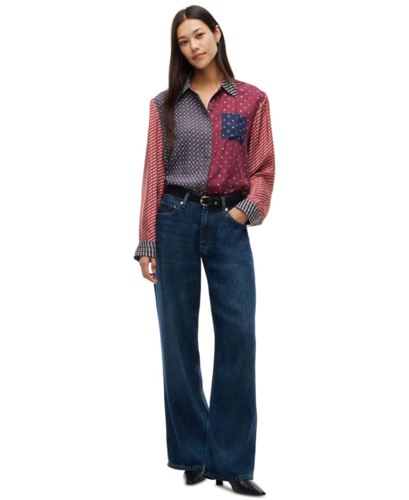 Women's American Icons Patchwork Long-Sleeve Shirt