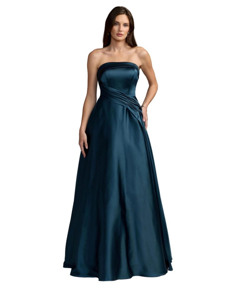 Women's Flutter-Sleeve Floral Embroidered Gown