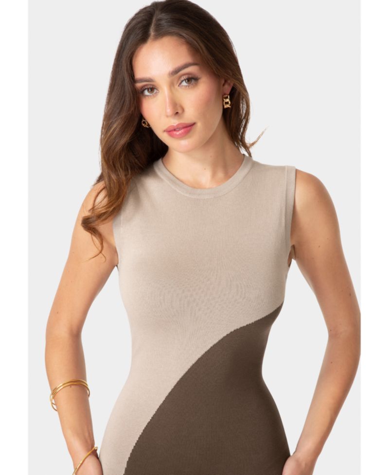 Women's Colorblock Sleeveless Maxi Dress
