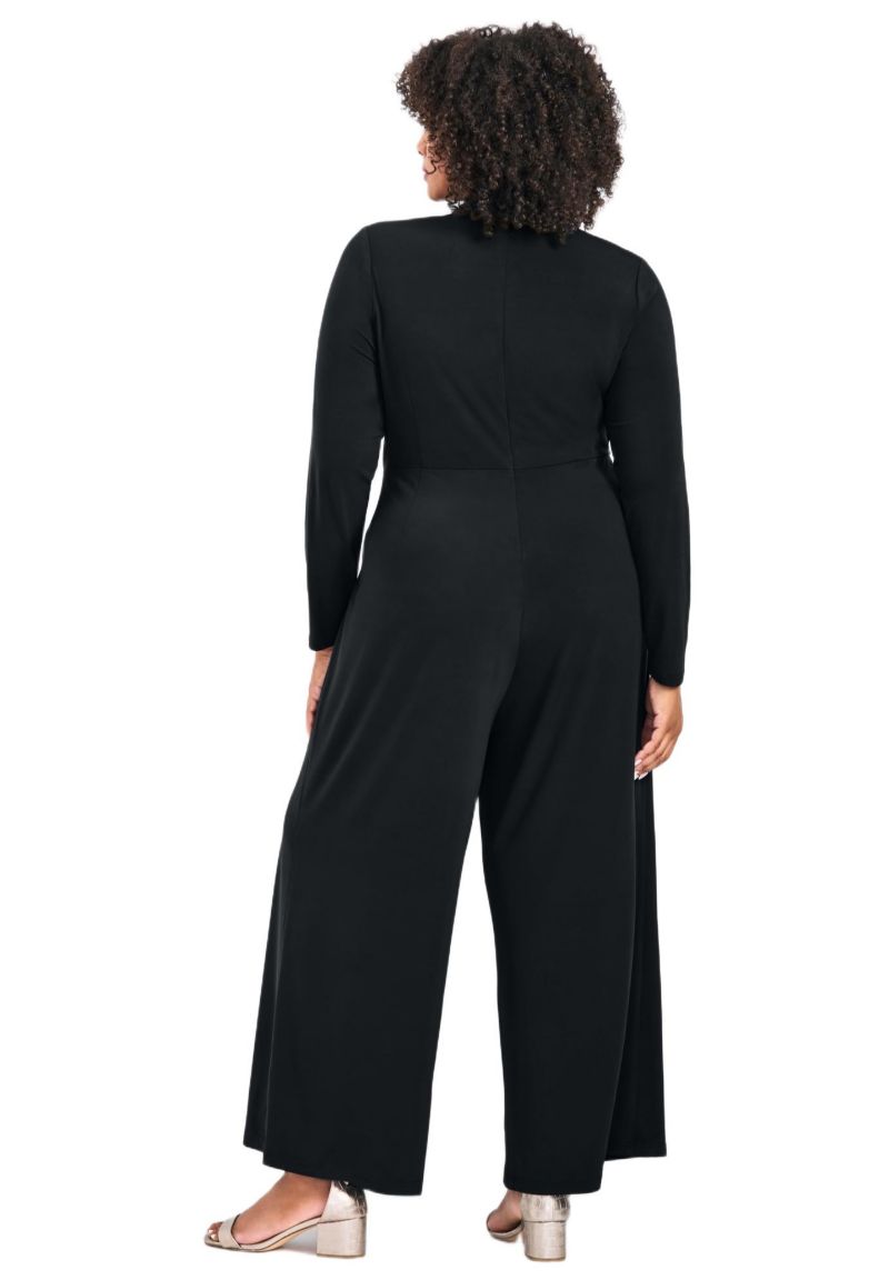 Women's Plus Size Glamour Wrap Front Jumpsuit