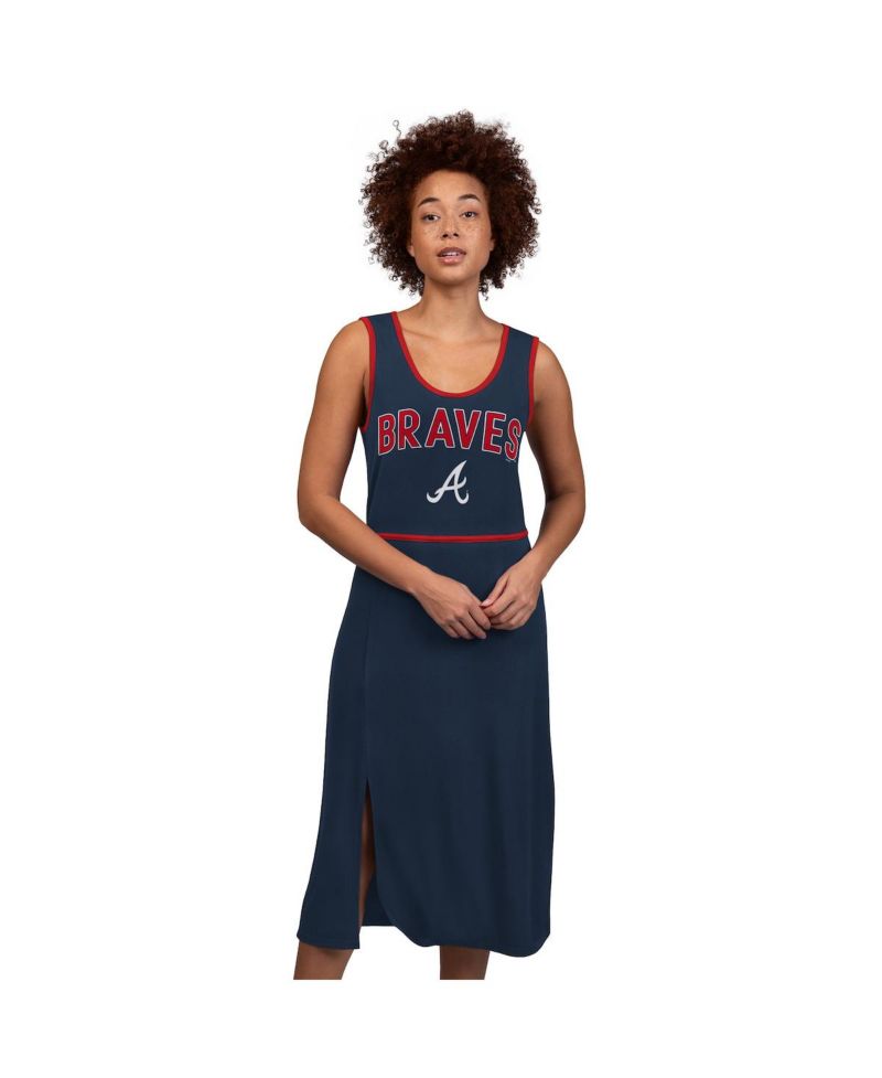 Women's Navy Atlanta Braves Center Field Maxi Dress