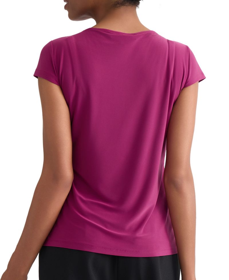 Women's Cowl-Neck Cap-Sleeve Blouse