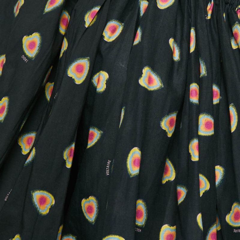 Women's Hearts Print Cotton One Shoulder Coeur Top