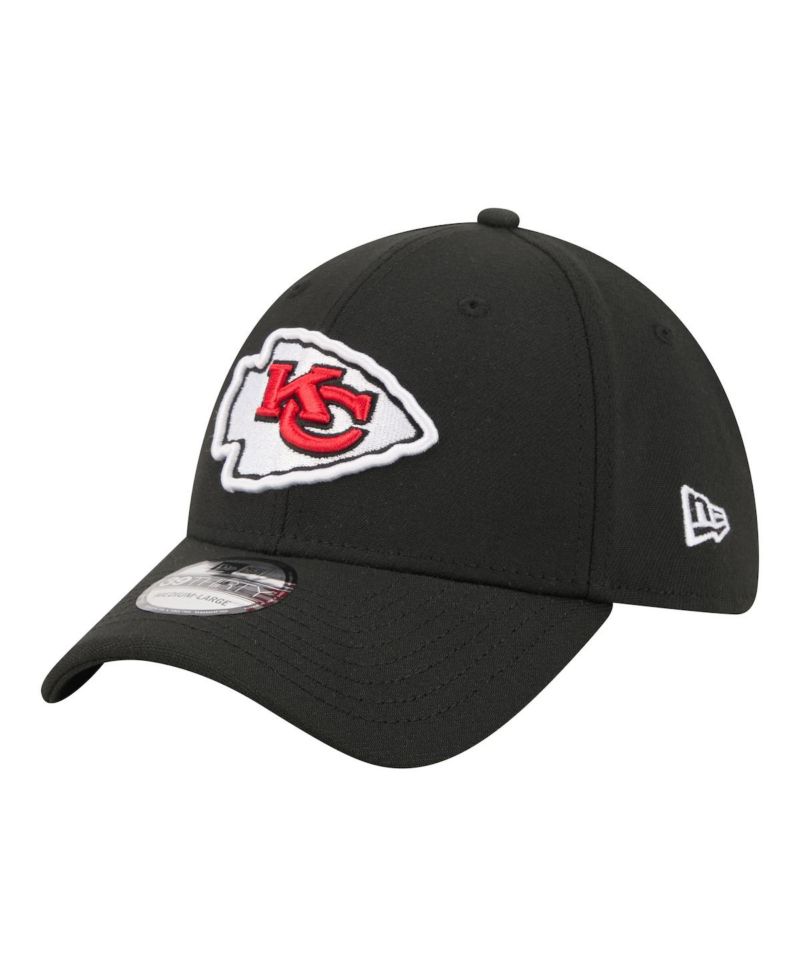 Men's Black Kansas City Chiefs Core Team 39THIRTY Flex Hat