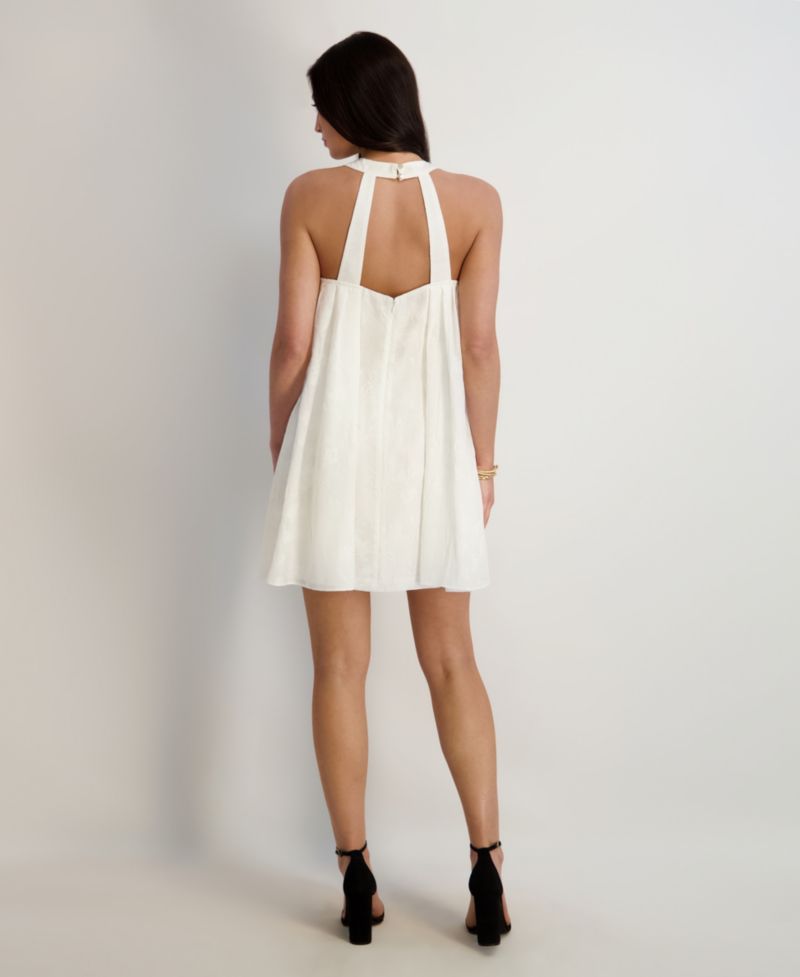 Women's Textured Burnout Halter Neck Mini Dress