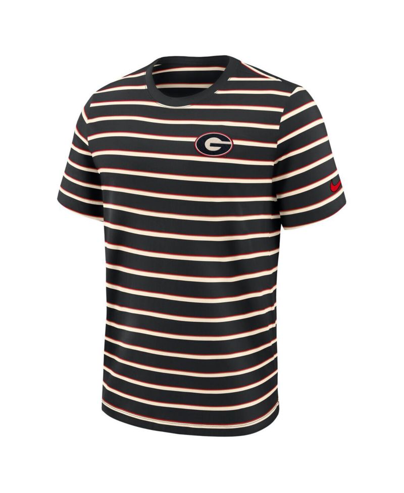 Men's Black Georgia Bulldogs Athletic Prep Legacy Summit Stripe T-Shirt