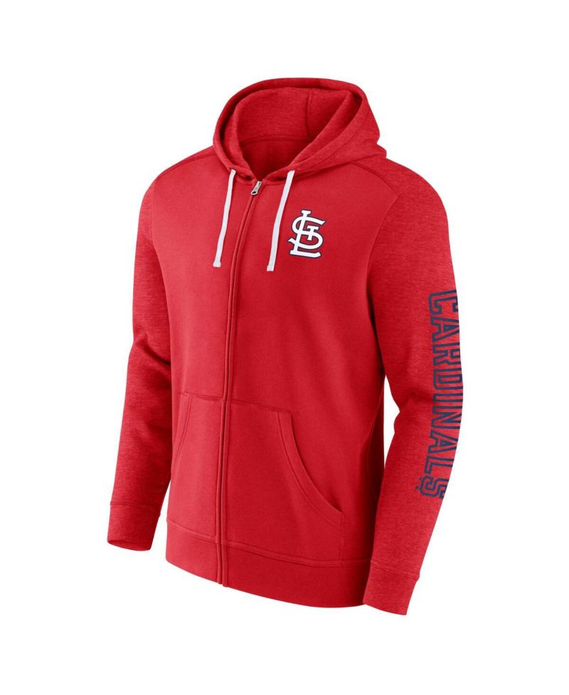 Men's Red St. Louis Cardinals Offensive Line Up Lightweight Full-Zip Hoodie