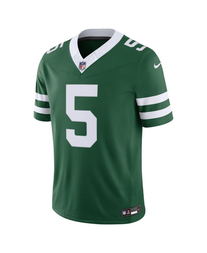 Men's Garrett Wilson Green New York Jets Vapor F.U.S.E. Stitched Limited Jersey