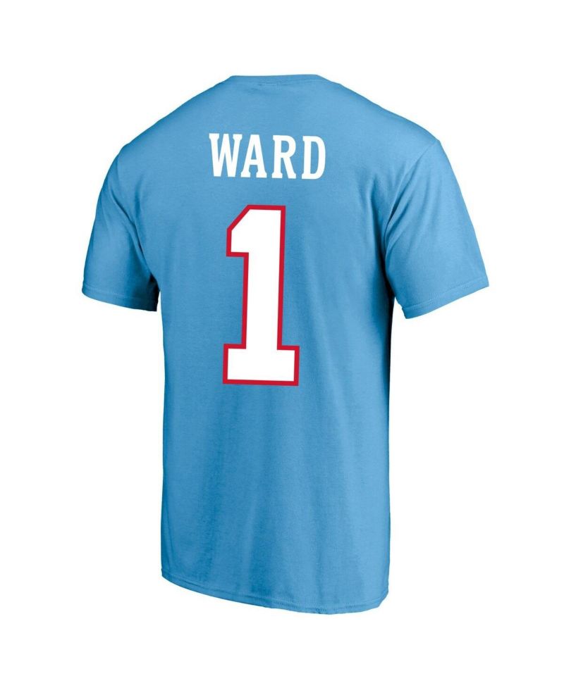Men's Cameron Ward Light Blue Tennessee Titans Big & Tall Name & Number T-Shirt