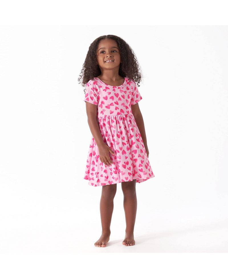 Baby Girls Midnight Floral Short Sleeve Twirl Dress