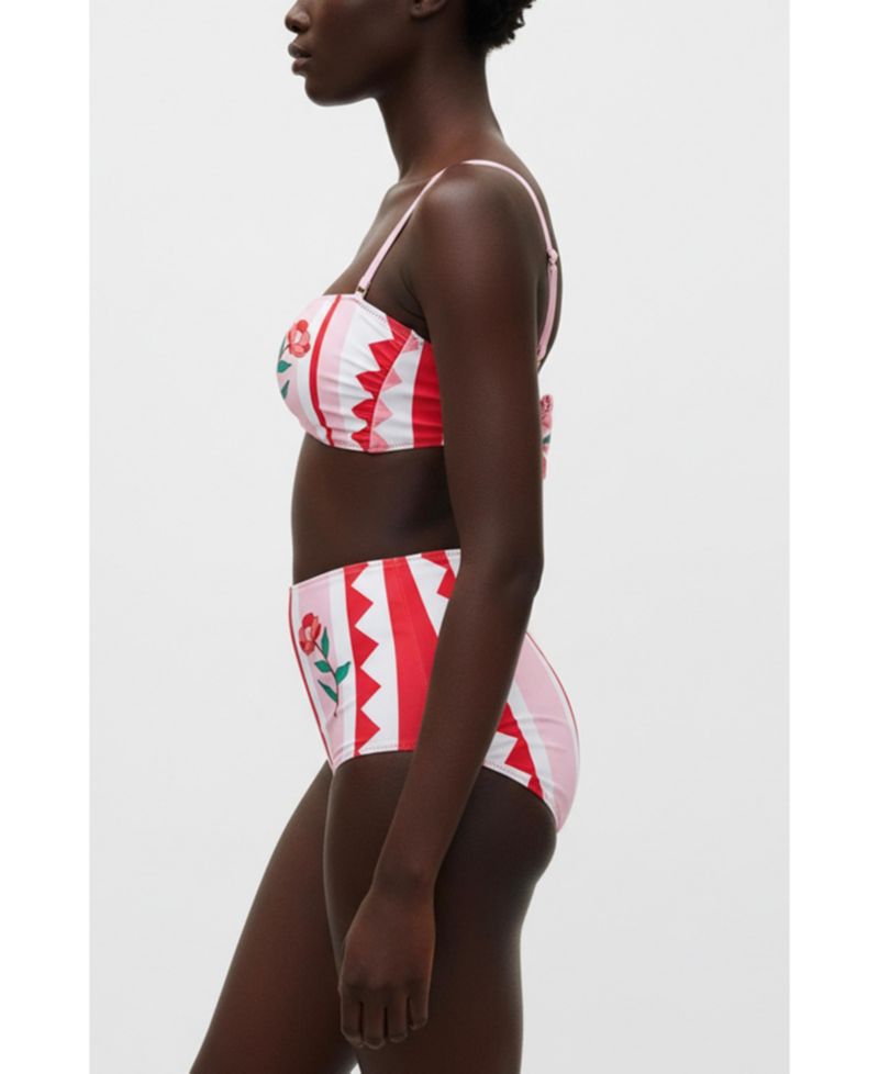 Women's Jungle Rose Reversible Square Bandeau Top
