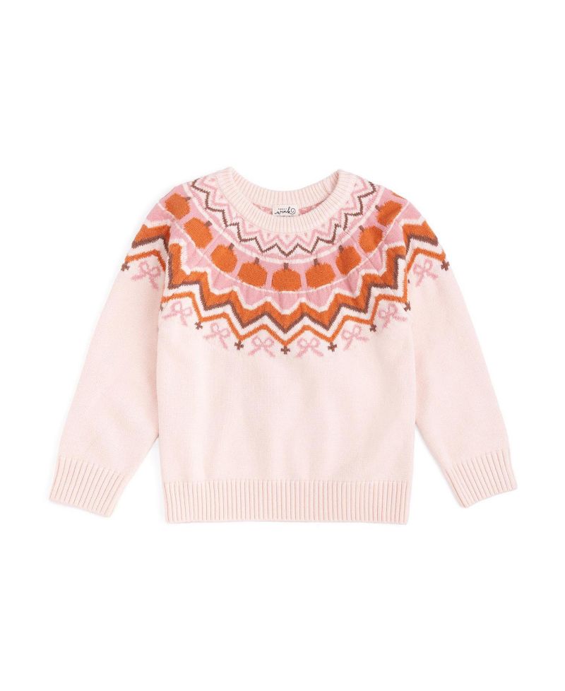 Toddler Girls Pumpkin Fair Isle Sweater