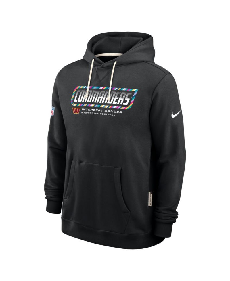 Men's Black Washington Commanders 2026 NFL Cruical Catch Sideline Dri-Fit Pullover Hoodie