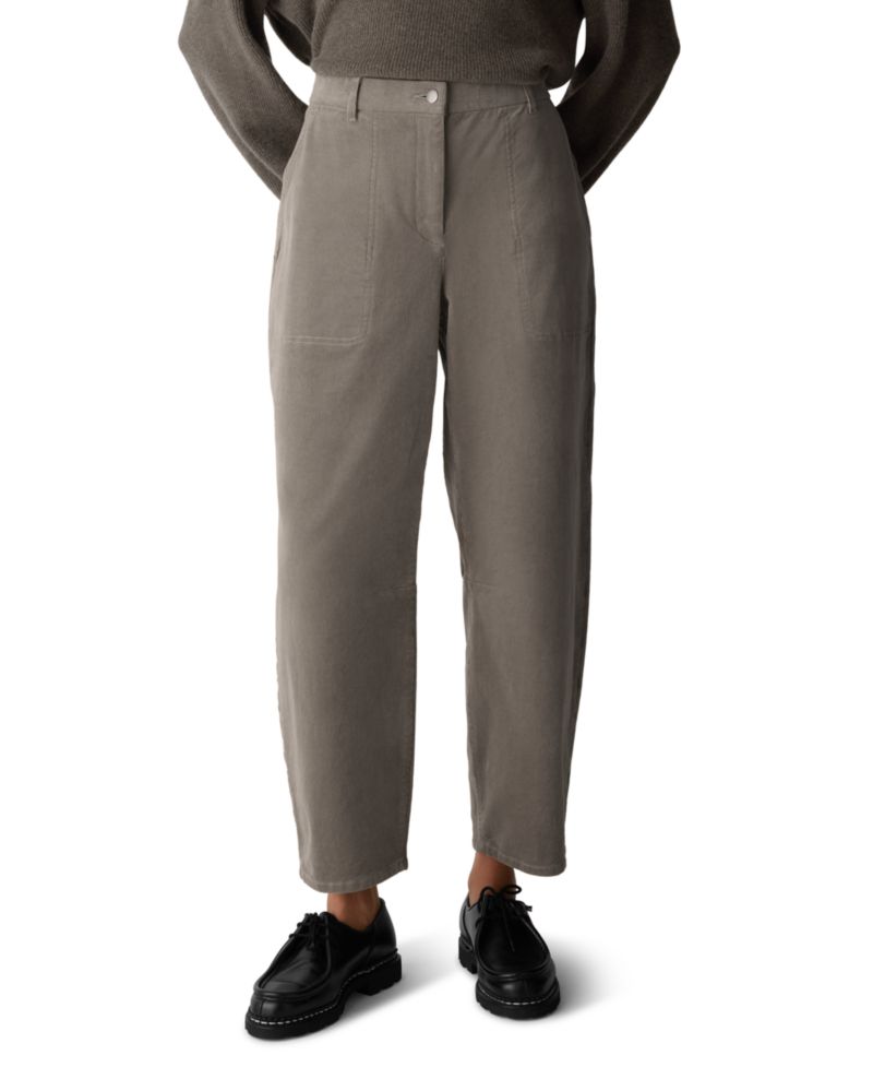 Eileen Fisher Petite Ankle Arch Corduroy Mid-Rise Pants
