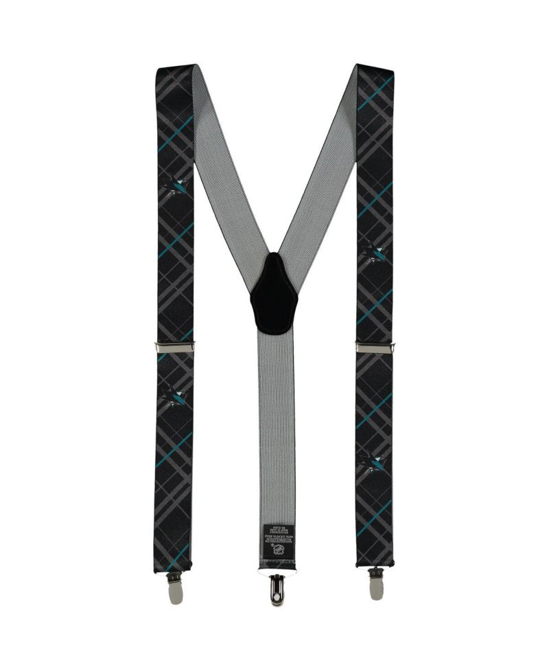 Men's Black San Jose Sharks Suspenders