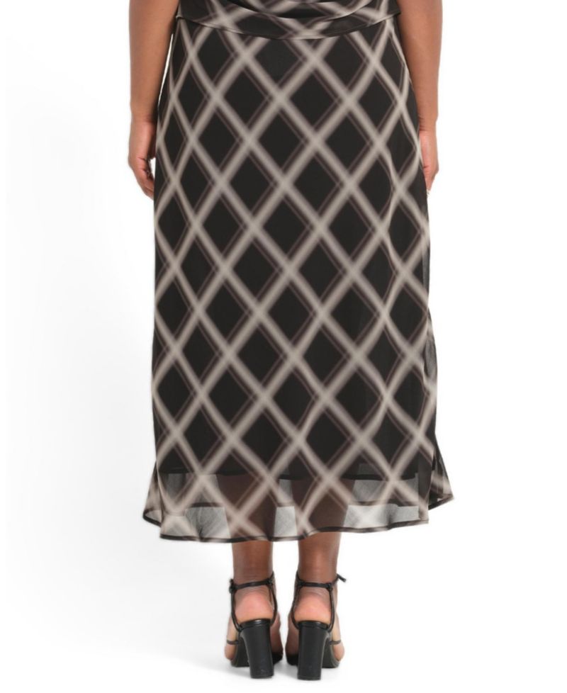 Women's Cameron Check A-Line Elasticated Midi Skirt
