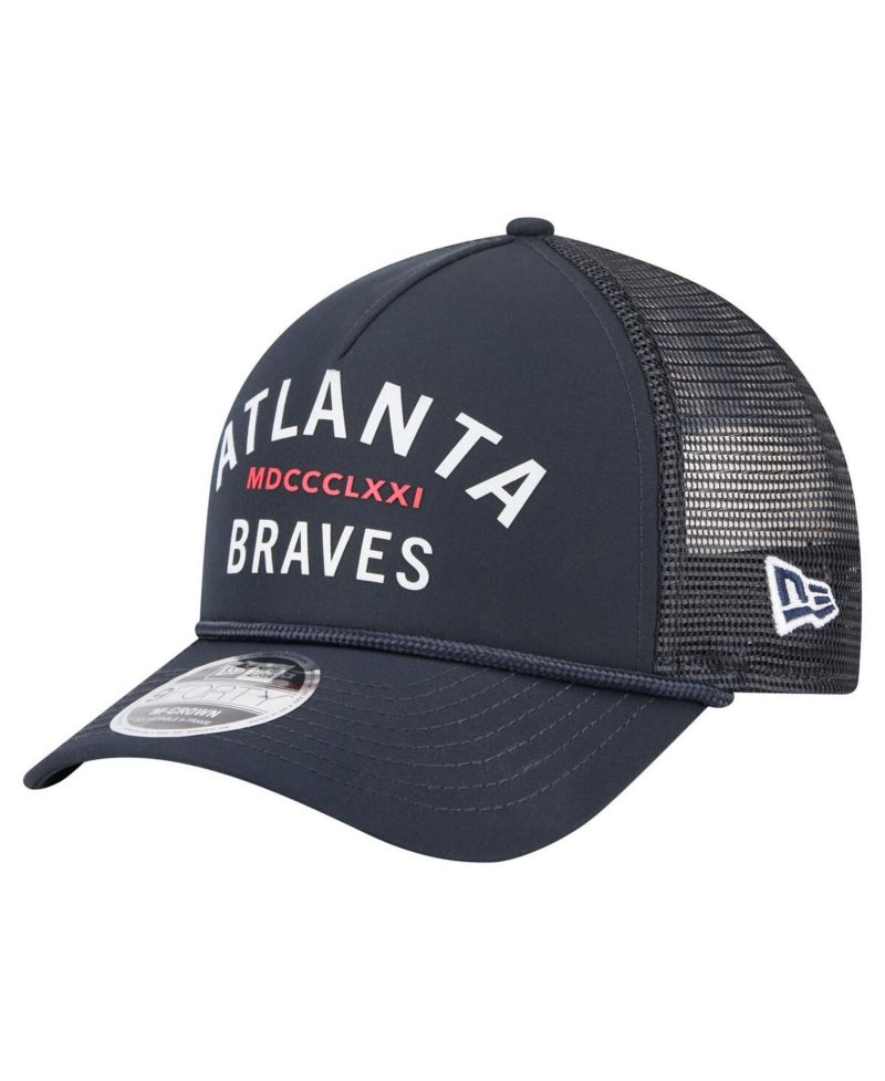 Men's Navy Atlanta Braves Minimalist 9FORTY A-Frame Adjustable Hat