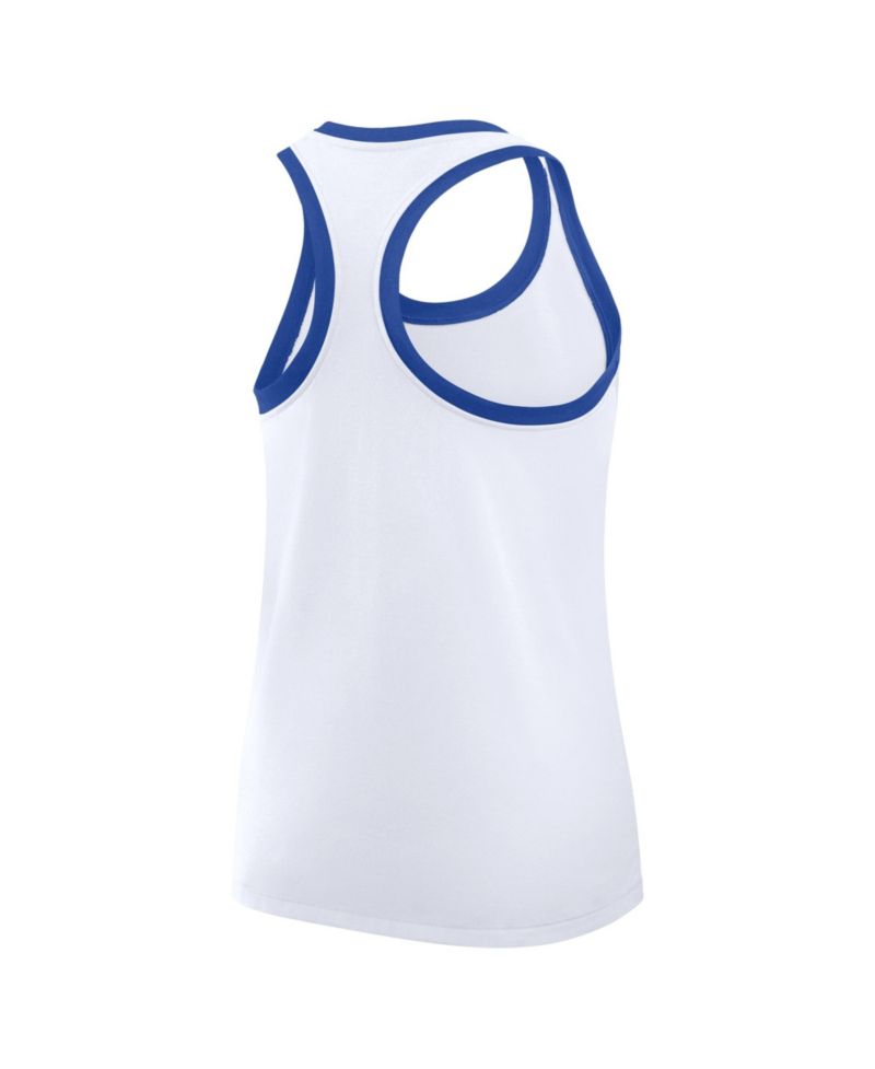 Women's White Duke Blue Devils Uni Name Tri-Blend Dri-FIT Tank Top