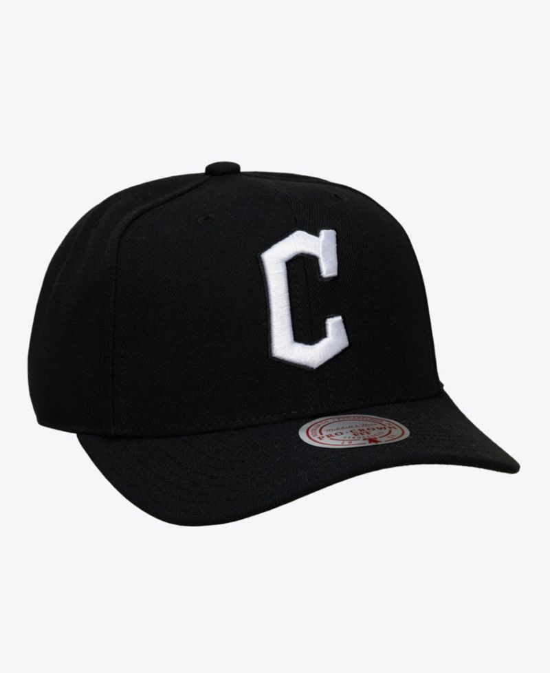 Men's Black Cleveland Guardians Black and White Pro Crown Snapback