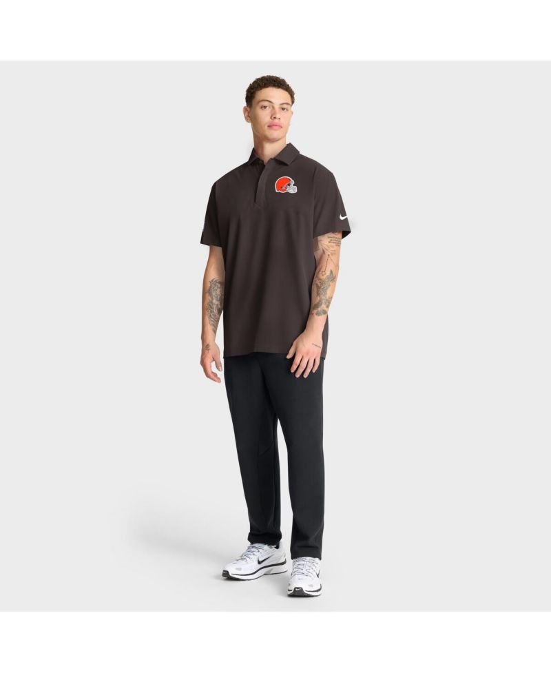 Men's Brown Cleveland Browns Sideline Woven Dri-FIT Polo Shirt