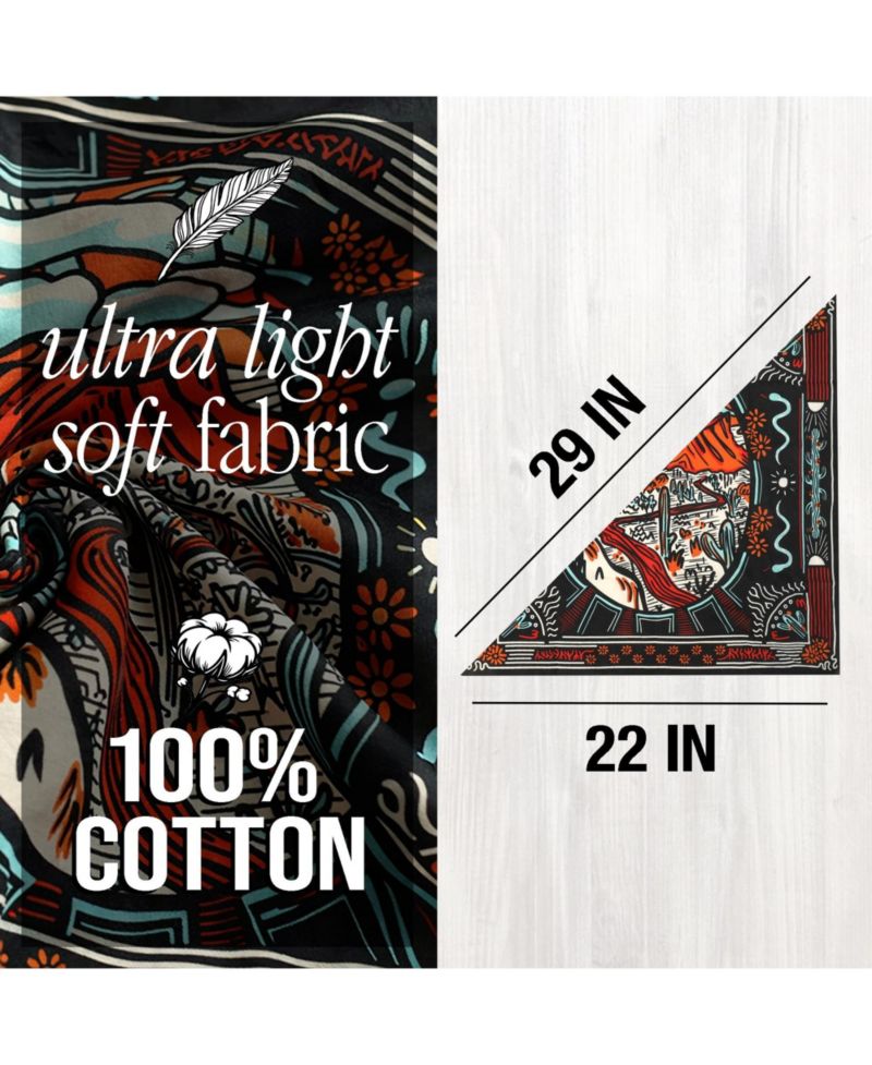 Lightweight Western Theme 22"x22" 6-Pack Bandana Set