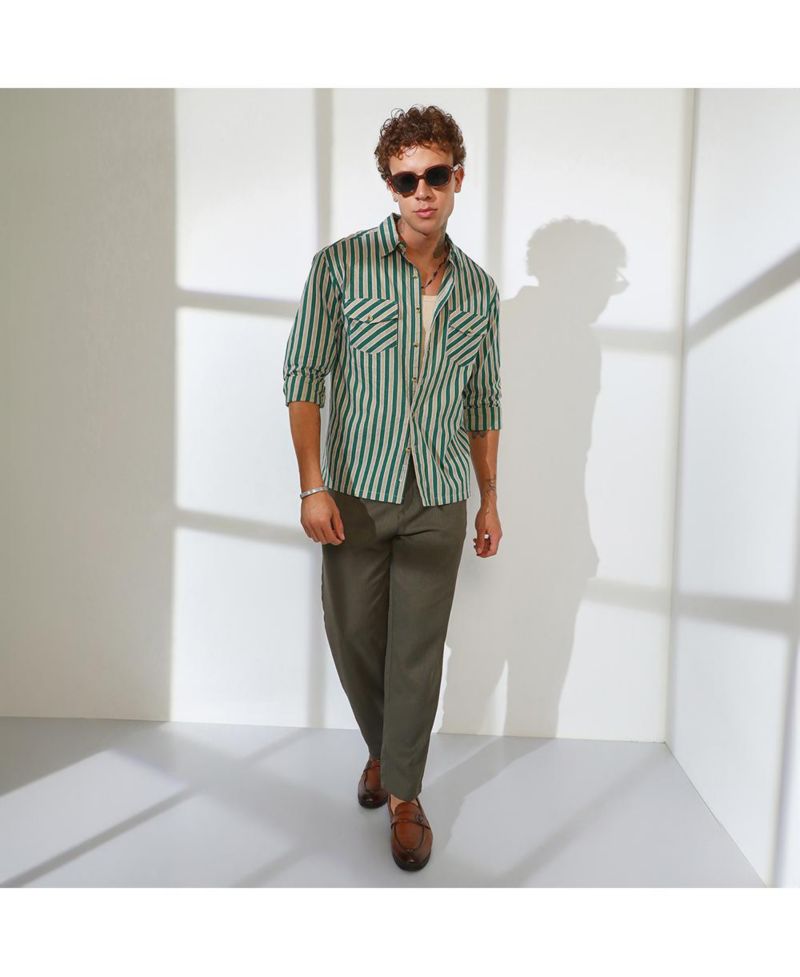 Men's Candy Striped Oversized Shirt