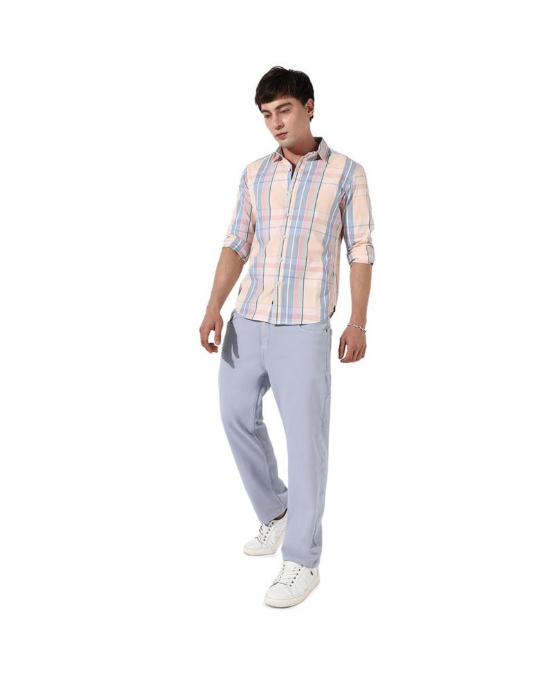 Men's Cotton Plaid Button Up Shirt