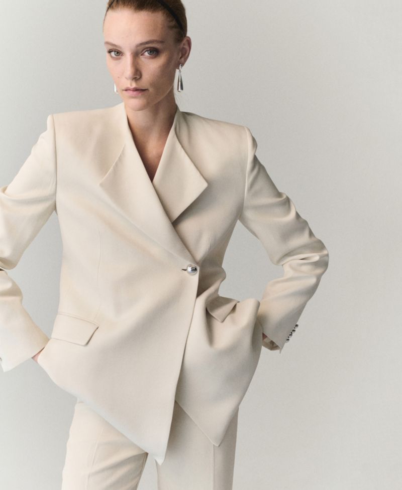 Women's Notch Lapel Lined Suit Blazer