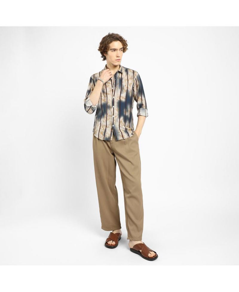 Men's Tie-Dye Striped Shirt