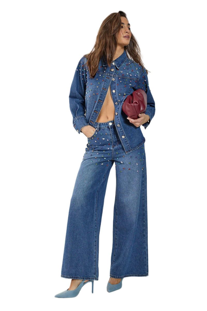 Women's Denim Jewel Baggy Jeans