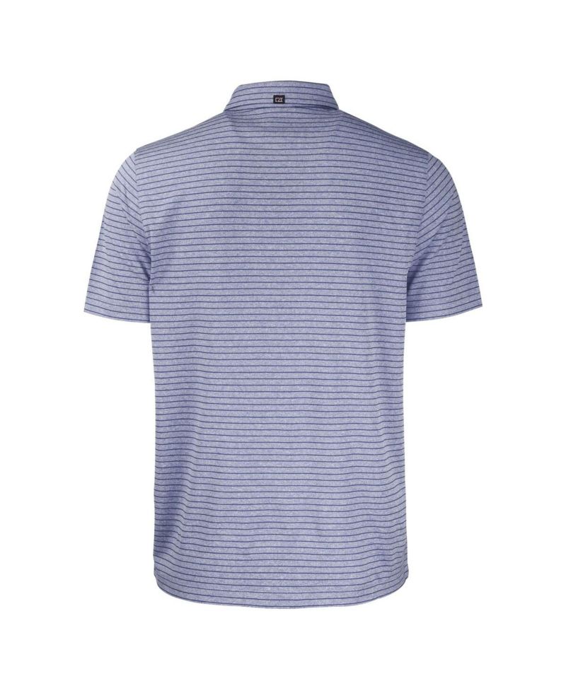 Men's Heather Navy Chicago Cubs Forge Eco Heathered Stripe Stretch Polo Shirt