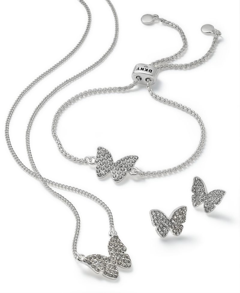 Pav&eacute; Butterfly Stud Earrings