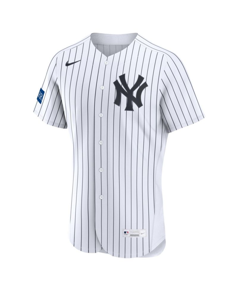 Men's Aaron Judge White New York Yankees Home Authentic Sponsor Patch Jersey