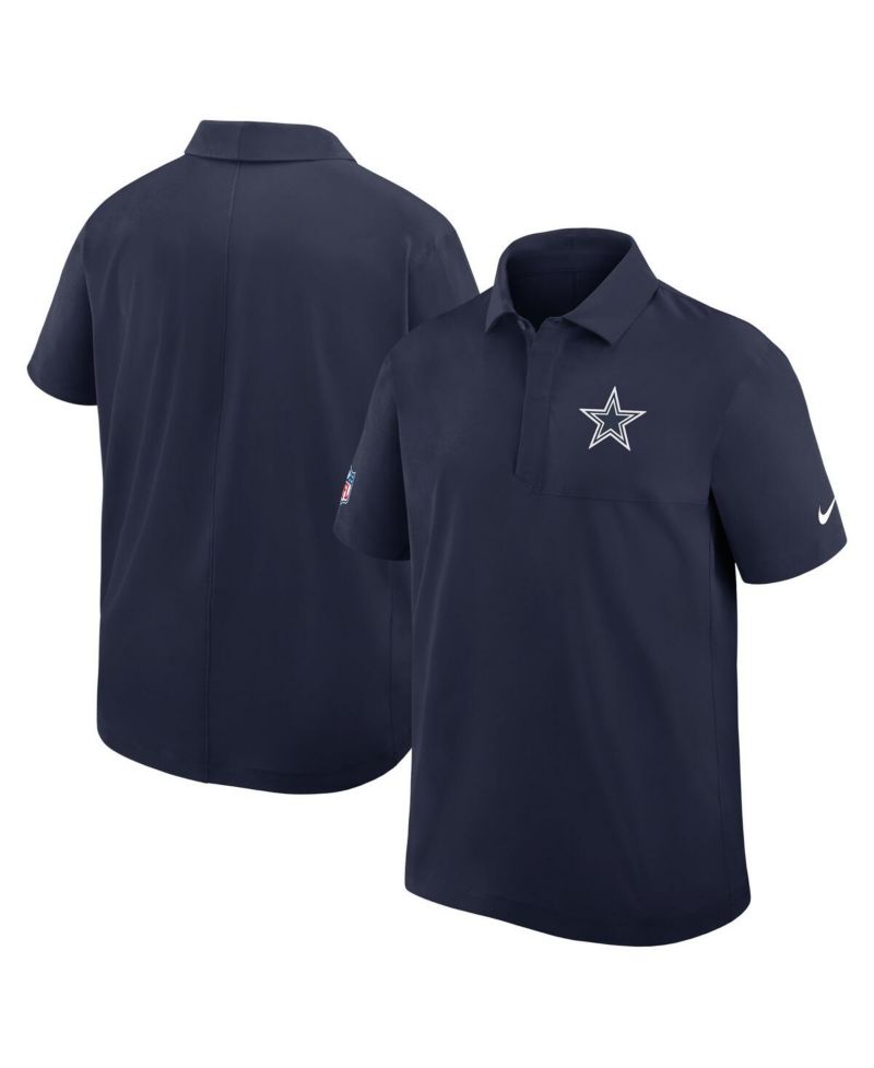 Men's Navy Dallas Cowboys Sideline City Pride Woven Performance Polo Shirt