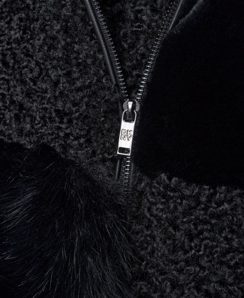 Women's Patch-Mix Mid-Length Collared Faux Fur Vest