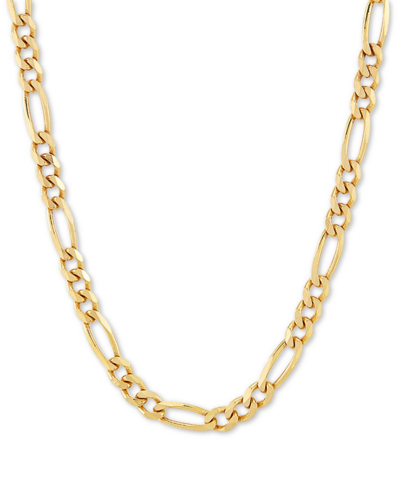 Figaro Link Chain 18" Necklace (4-1/3mm) in 18k Gold-Plated Sterling Silver