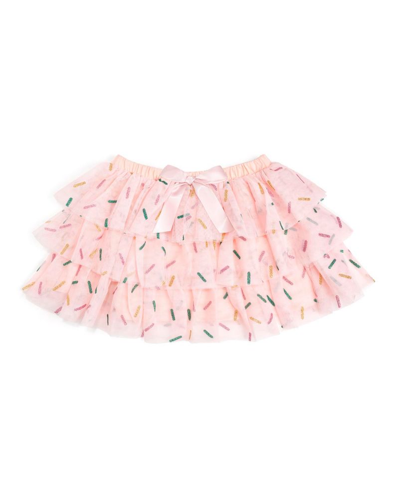 Little and Big Girls Birthday Girl Sprinkle Tiered Tutu Skirt