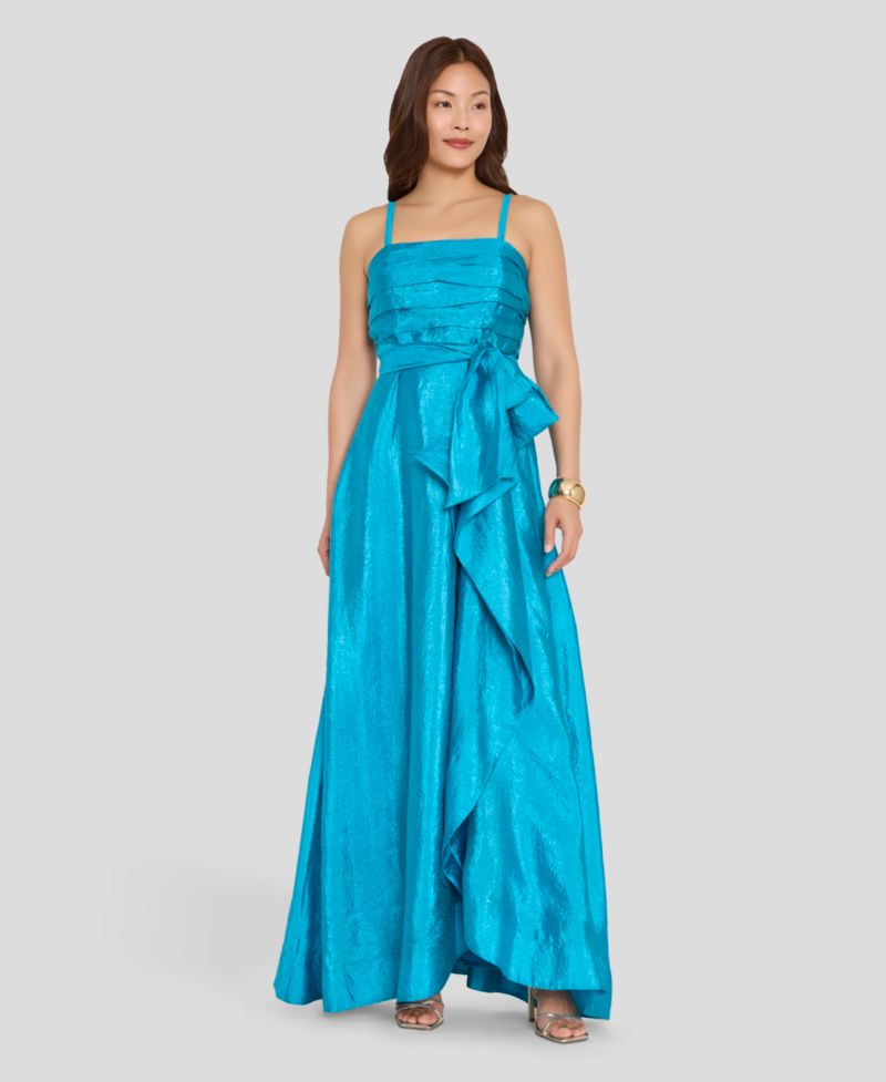 Women's Pleated Bodice Square Neck Ball Gown