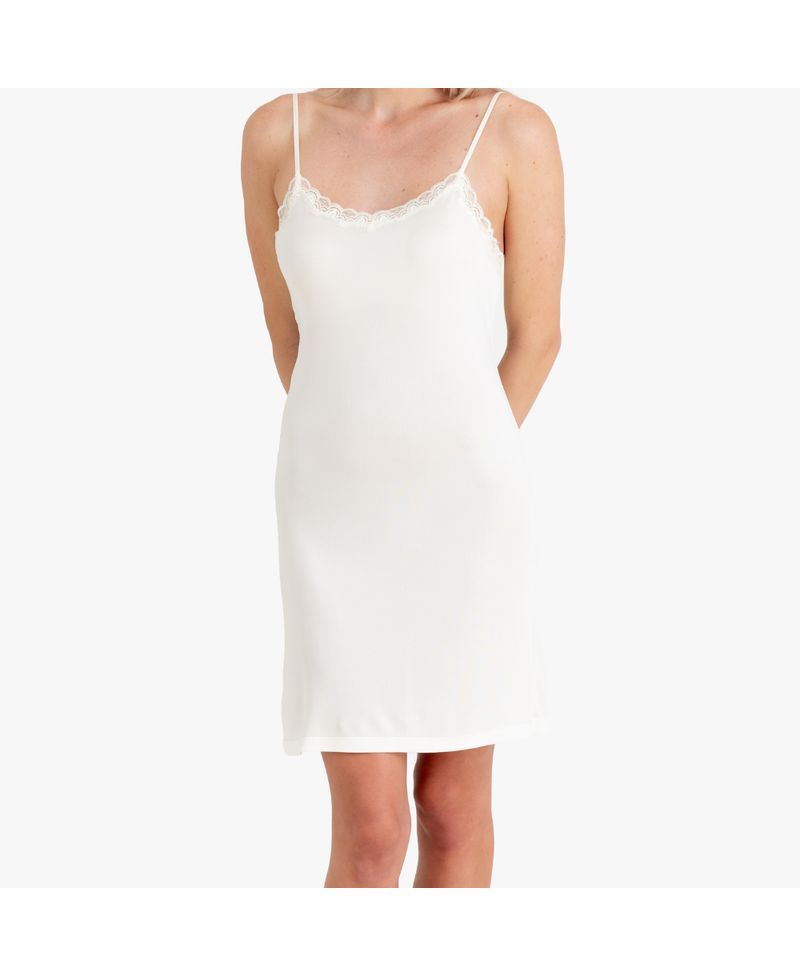 Women's Silk Blend Slip with Lace Trim