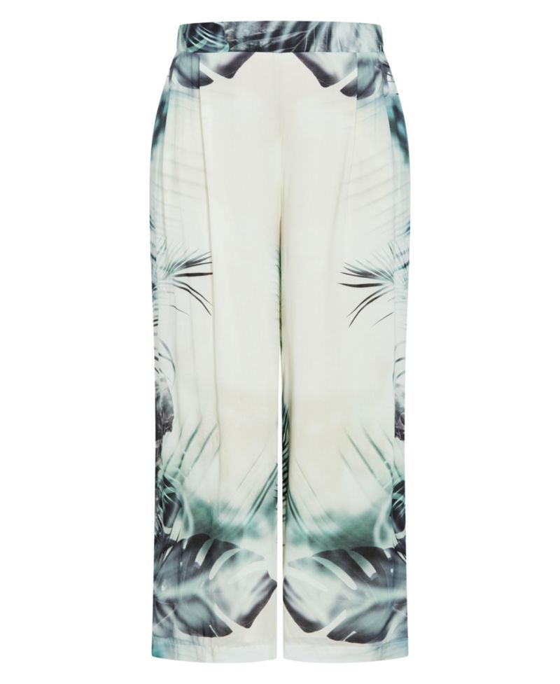 Plus Size Piper Palm Print Wide Leg Pant