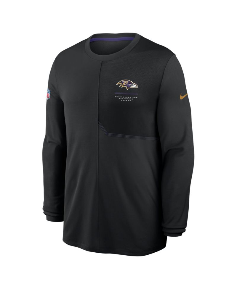 Men's Black Baltimore Ravens Sideline Coaches UV Dri-FIT Long Sleeve Shirt