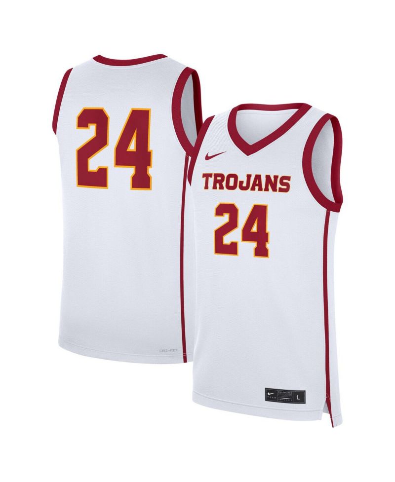 Men's 24 White USC Trojans Home Replica Jersey
