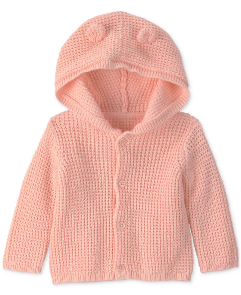 Baby Girls' and Baby Boys' Bear Ears Long-Sleeve Hooded Sweater