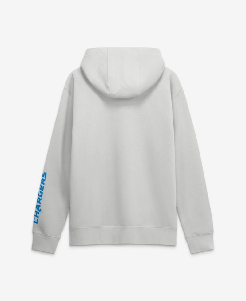 Men's Gray Los Angeles Chargers Cool Down Club Full-Zip Hoodie