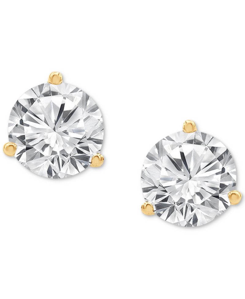 Diamond Three Prong Stud Earrings (1 ct. t.w.) in 14k White Gold