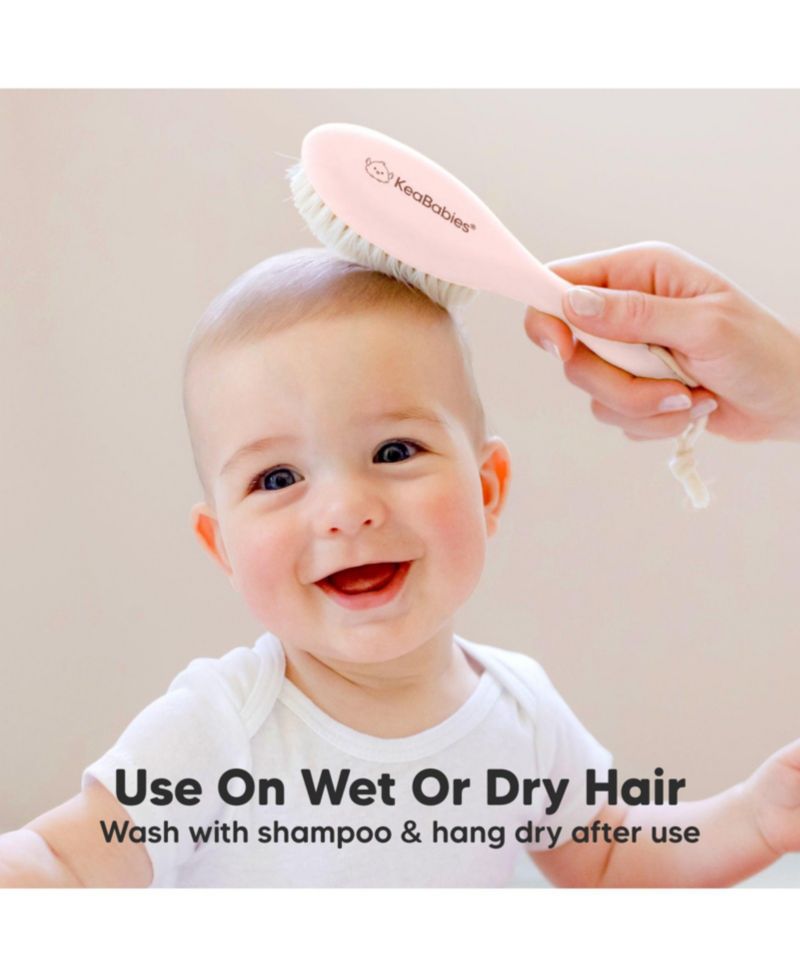Baby Hair Brush, Oval Cradle Cap Brush, Soft Baby Brush for Infant, Newborn Hairbrush for Girls, Boys, Baby Scalp Brush
