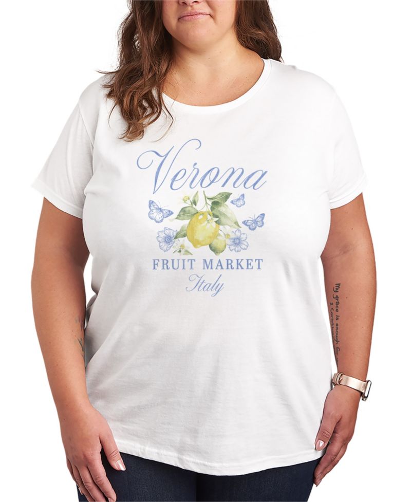 Plus Size Short-Sleeve Graphic Verona Italy Lemons Tee
