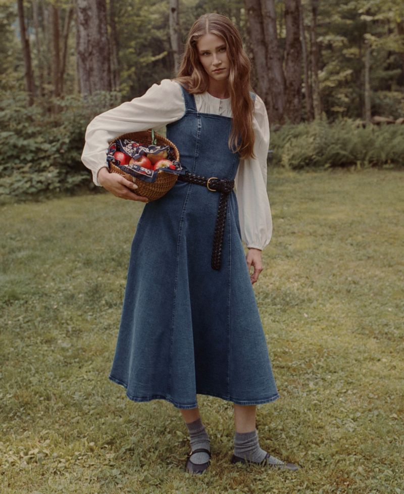 Women's Delancey Denim Flare Midi Dress
