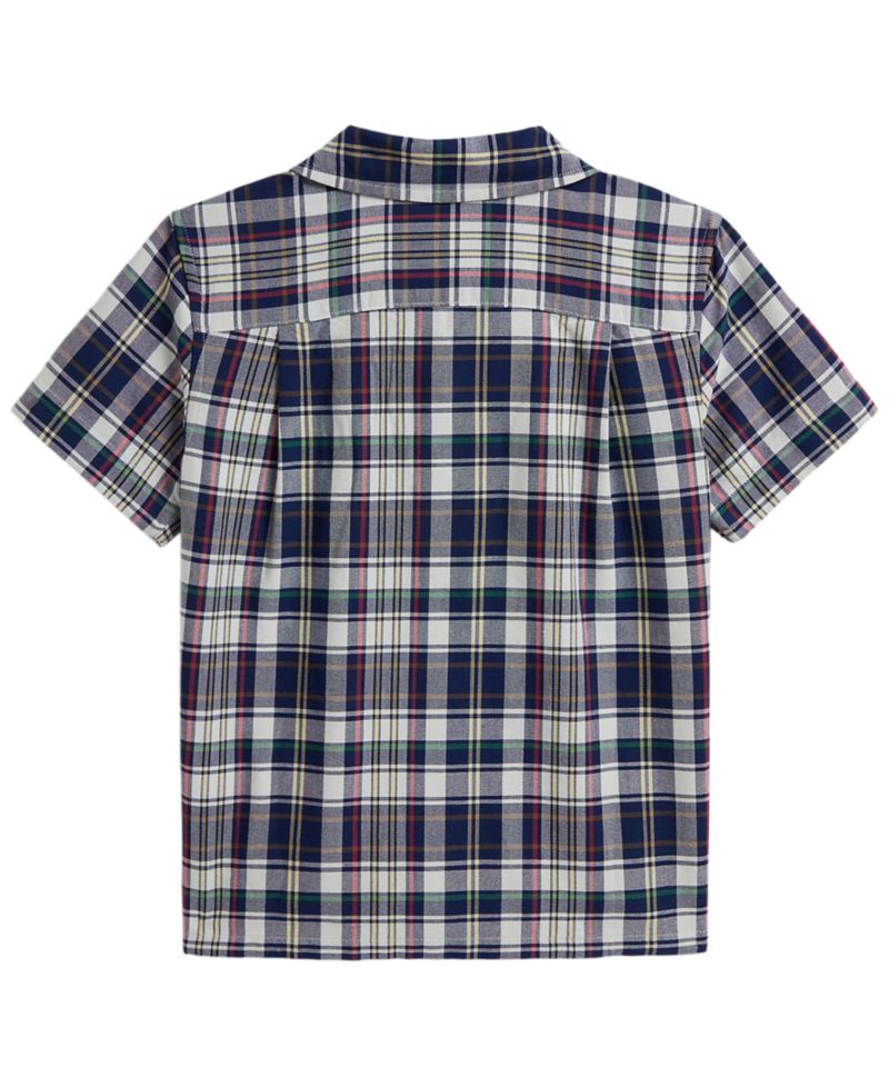 Boys' 2-7 Plaid Cotton Oxford Camp Shirt